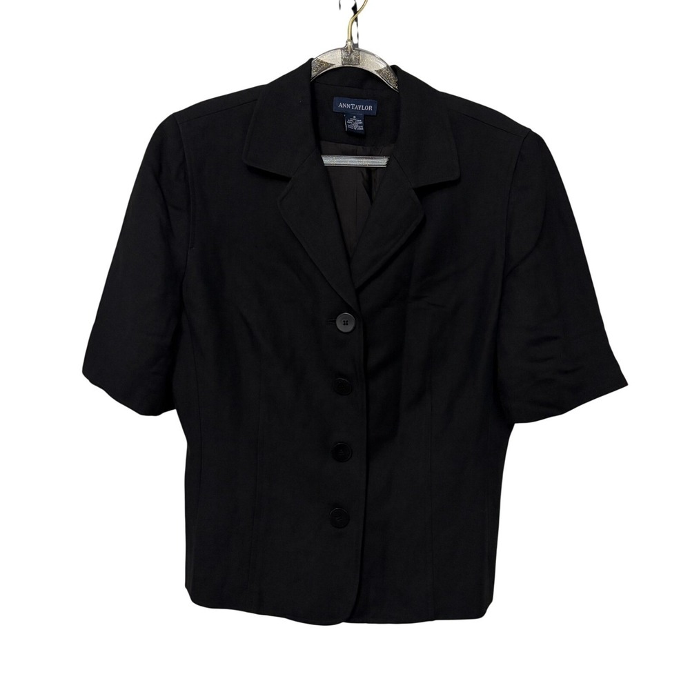 Vtg Womens Linen Blend Office Siren Button Up Top 8 Tailored Capsule Minimalist